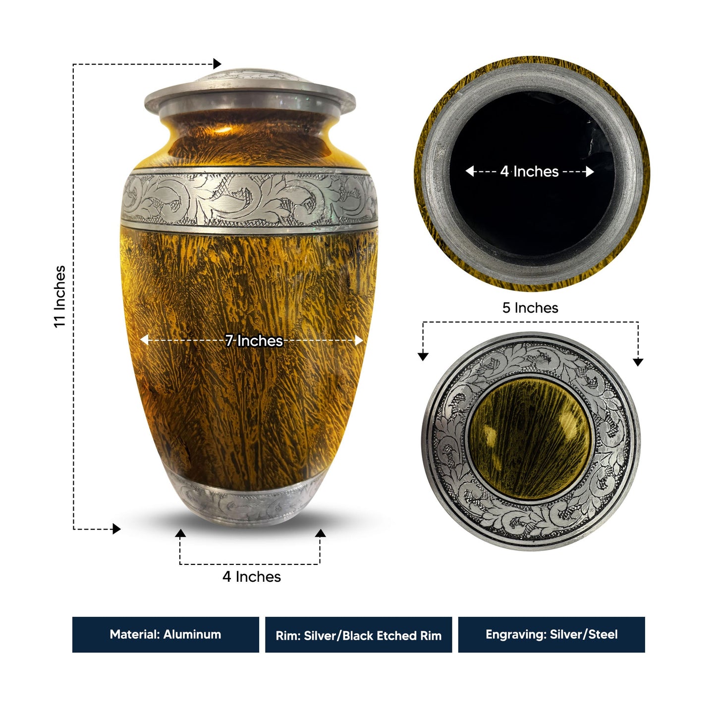 Custom Large Cremation Urn for Human Ashes - Elevate Collection - Funny Religious Design - Distressed Finish - 200 Cubic Inch