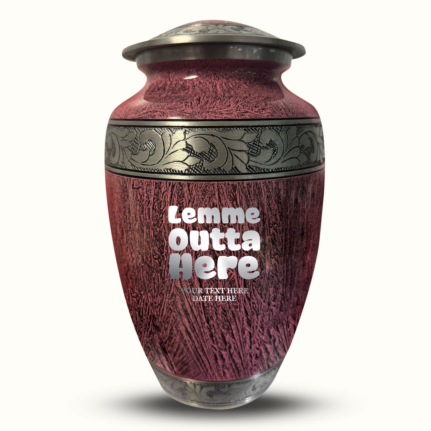 Custom Large Cremation Urn for Human Ashes - Elevate Collection - Just Funny Design - Distressed Finish - 200 Cubic Inch