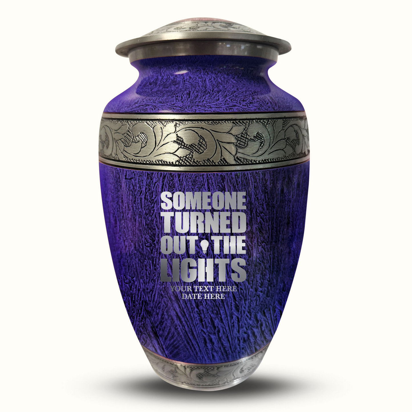 Custom Large Cremation Urn for Human Ashes - Elevate Collection - Simple Humor Design - Distressed Finish - 200 Cubic Inch