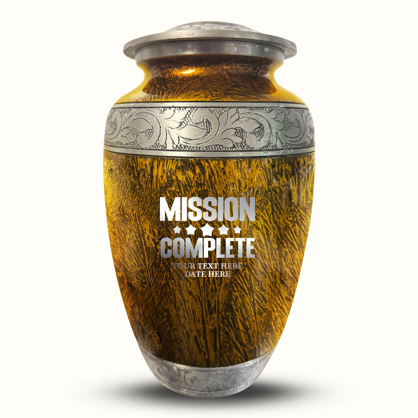 Custom Large Cremation Urn for Human Ashes - Elevate Collection - Funny Gaming Design - Distressed Finish - 200 Cubic Inch