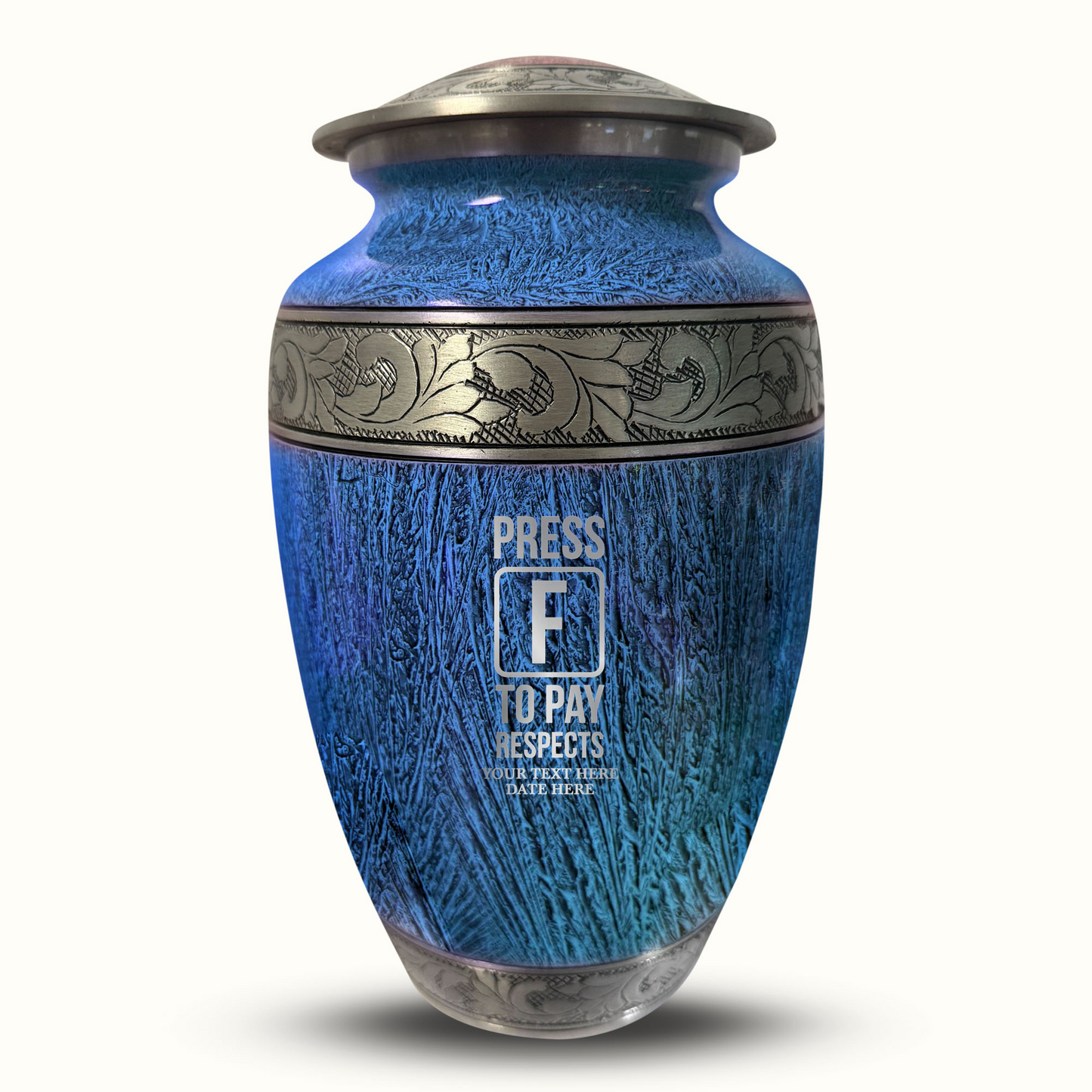 Custom Large Cremation Urn for Human Ashes - Elevate Collection - Funny Gaming Design - Distressed Finish - 200 Cubic Inch