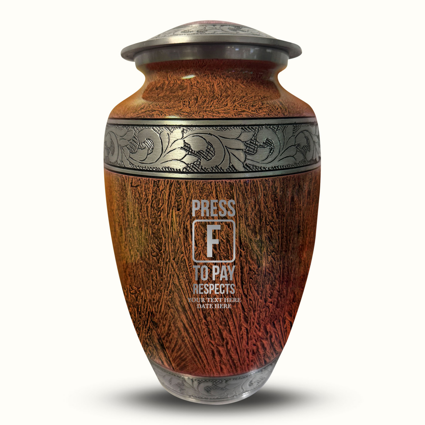 Custom Large Cremation Urn for Human Ashes - Elevate Collection - Funny Gaming Design - Distressed Finish - 200 Cubic Inch