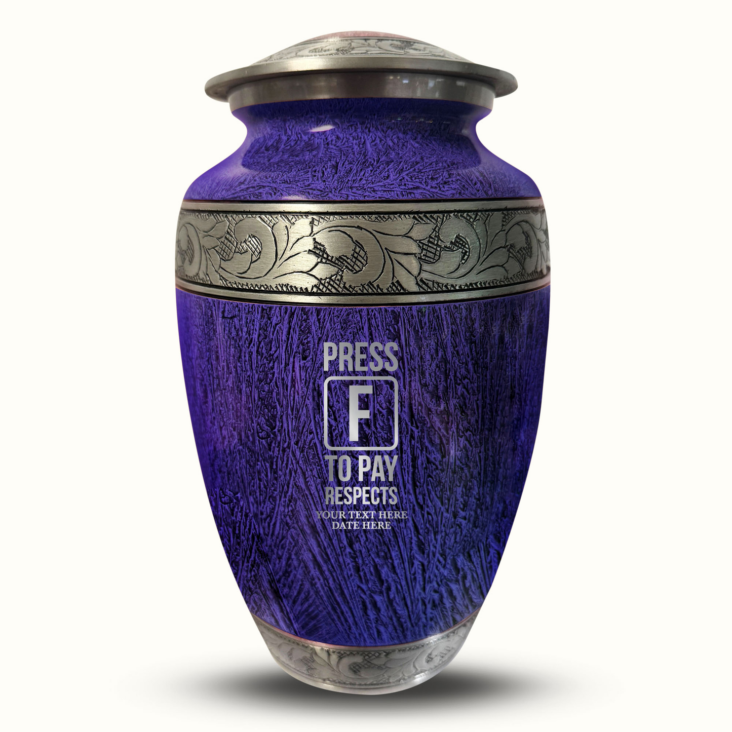 Custom Large Cremation Urn for Human Ashes - Elevate Collection - Funny Gaming Design - Distressed Finish - 200 Cubic Inch