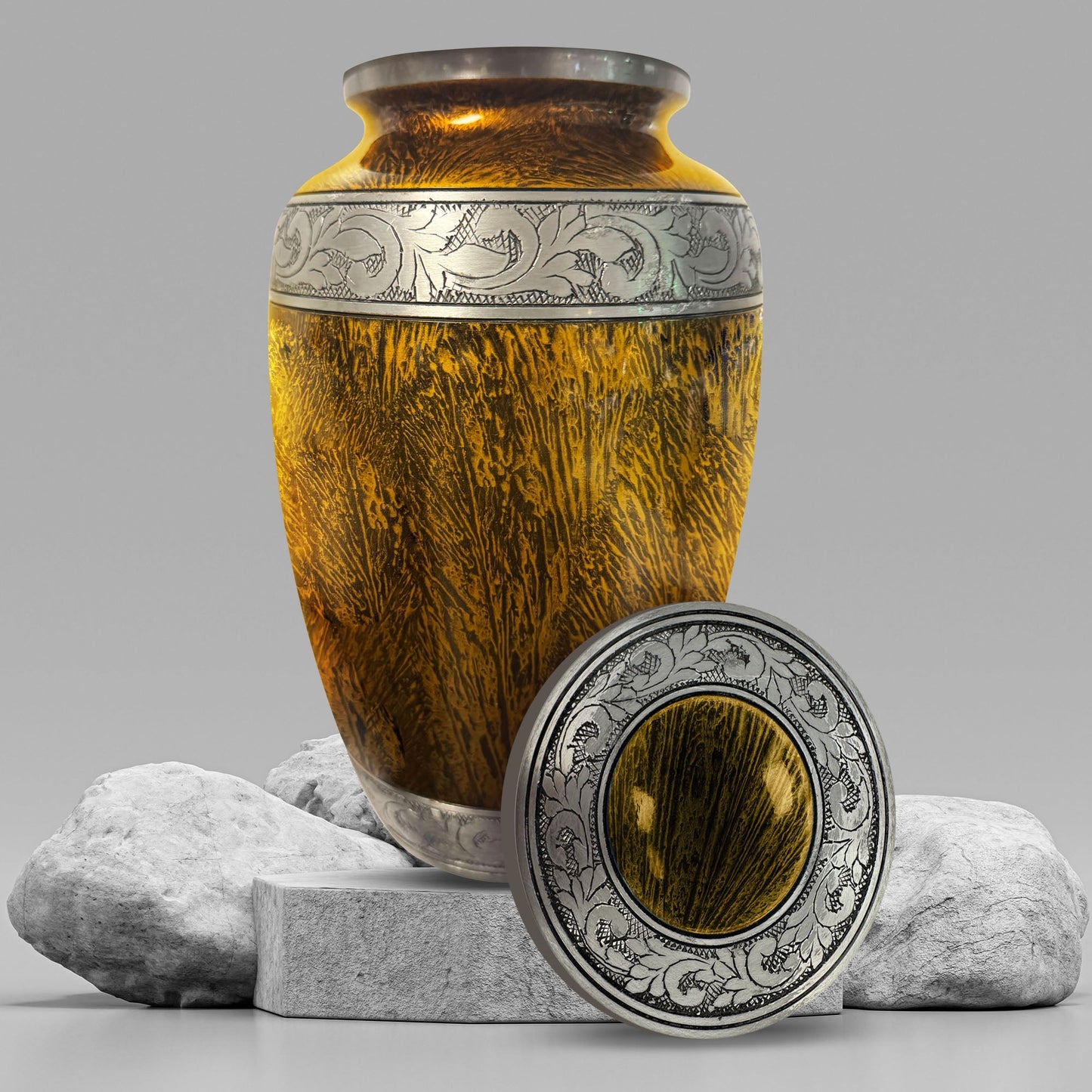 Custom Large Cremation Urn for Human Ashes - Elevate Collection - Funny Religious Design - Distressed Finish - 200 Cubic Inch
