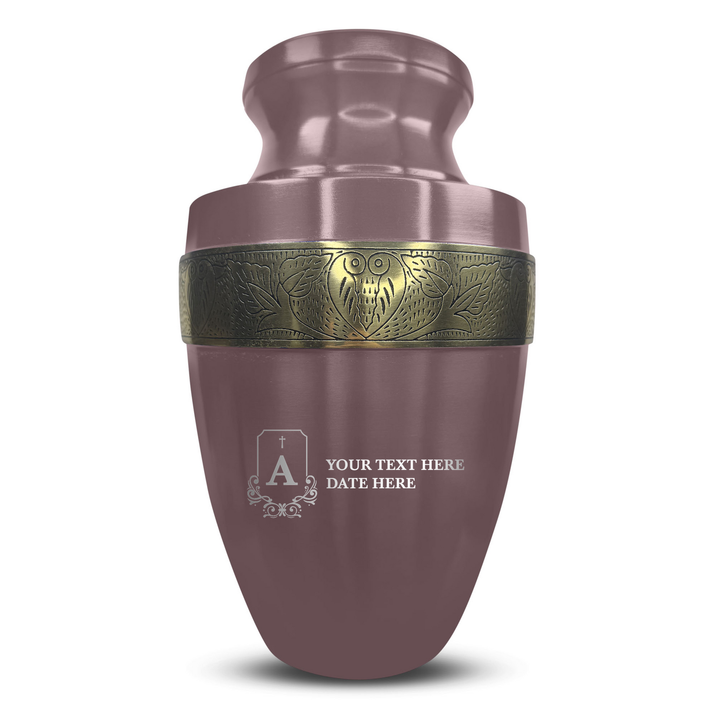 Personalized Adult Cremation Urn with Custom Engraved Name, Date and Funny Tombstone Design Metal Aluminum Vessel for Ashes and Remains | Elite Collection with Gold Inlay | 200 Cubic Inch