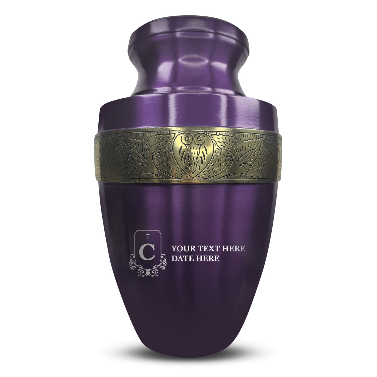 Personalized Adult Cremation Urn with Custom Engraved Name, Date and Funny Tombstone Design Metal Aluminum Vessel for Ashes and Remains | Elite Collection with Gold Inlay | 200 Cubic Inch