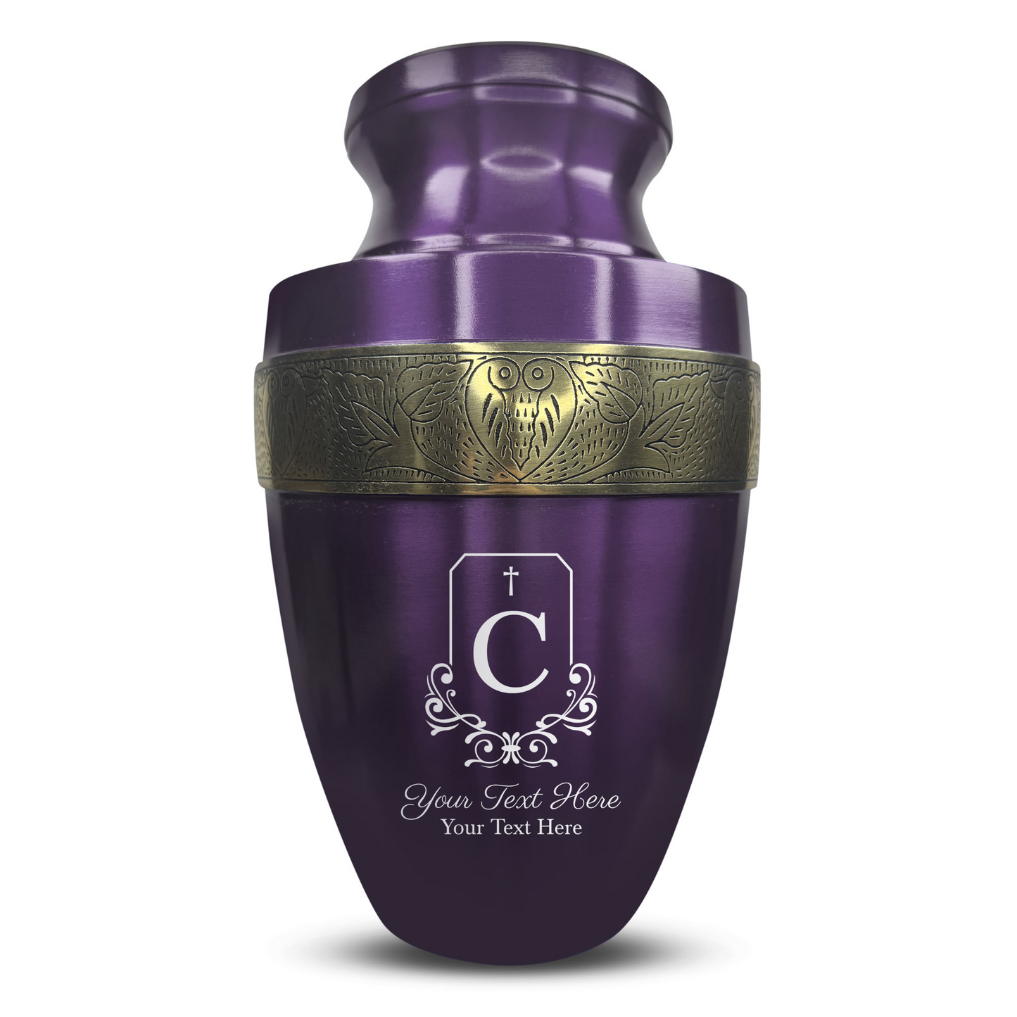 Personalized Adult Cremation Urn with Custom Engraved Name, Date and Headstone Shape Design Metal Aluminum Vessel for Ashes and Remains | Elite Collection with Gold Inlay | 200 Cubic Inch