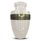 Personalized Adult Cremation Urn with Custom Engraved Name, Date and Headstone Shape Design Metal Aluminum Vessel for Ashes and Remains | Elite Collection with Gold Inlay | 200 Cubic Inch