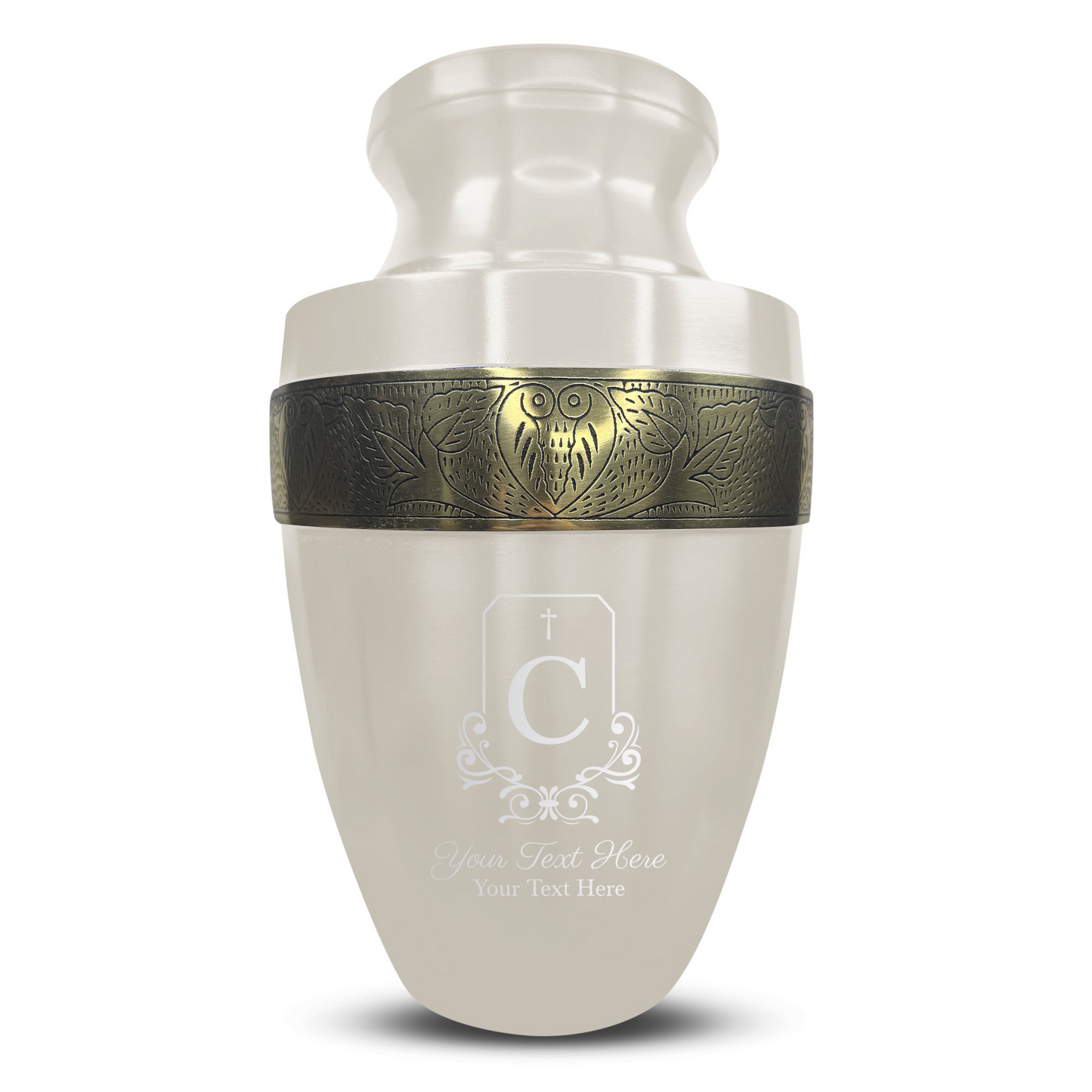 Personalized Adult Cremation Urn with Custom Engraved Name, Date and Headstone Shape Design Metal Aluminum Vessel for Ashes and Remains | Elite Collection with Gold Inlay | 200 Cubic Inch