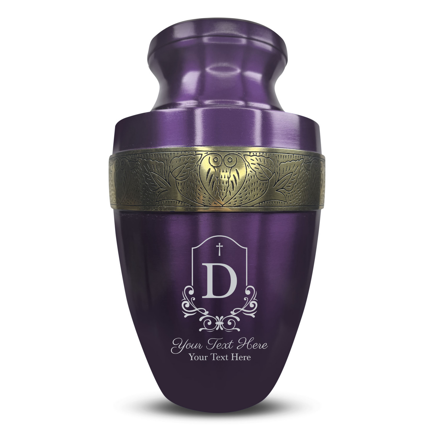 Personalized Adult Cremation Urn with Custom Engraved Name, Date and Headstone Shape Design Metal Aluminum Vessel for Ashes and Remains | Elite Collection with Gold Inlay | 200 Cubic Inch