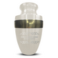 Personalized Adult Cremation Urn with Custom Engraved Name, Date and Memorial Decorative Swirl Design Metal Aluminum Vessel for Ashes and Remains | Elite Collection with Gold Inlay | 200 Cubic Inch