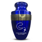 Personalized Adult Cremation Urn with Custom Engraved Name, Date and Rosary Illustration Design Metal Aluminum Vessel for Ashes and Remains | Elite Collection with Gold Inlay | 200 Cubic Inch