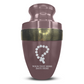 Personalized Adult Cremation Urn with Custom Engraved Name, Date and Rosary Illustration Design Metal Aluminum Vessel for Ashes and Remains | Elite Collection with Gold Inlay | 200 Cubic Inch