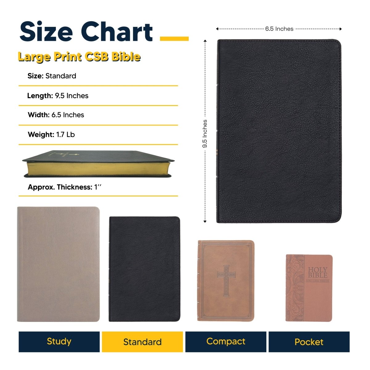 Personalized CSB Thinline Bible Large Print Size Black | Shepherds Shelf