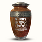 Custom Large Cremation Urn for Human Ashes - Elevate Collection - Funny Bowling Design - Distressed Finish - 200 Cubic Inch