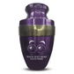Personalized Adult Cremation Urn with Custom Engraved Name, Date and Funny Eyes Design Metal Aluminum Vessel for Ashes and Remains | Elite Collection with Gold Inlay | 200 Cubic Inch