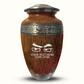 Custom Large Cremation Urn for Human Ashes - Elevate Collection - Funny Eyes Design - Distressed Finish - 200 Cubic Inch