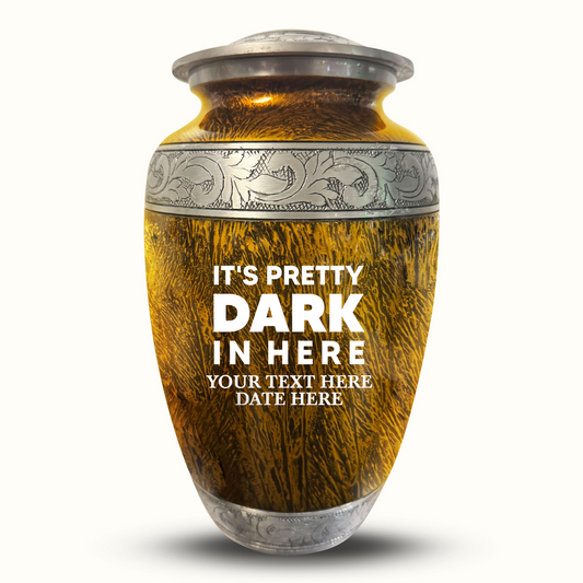 Custom Large Cremation Urn for Human Ashes - Elevate Collection - Just Funny Design - Distressed Finish - 200 Cubic Inch