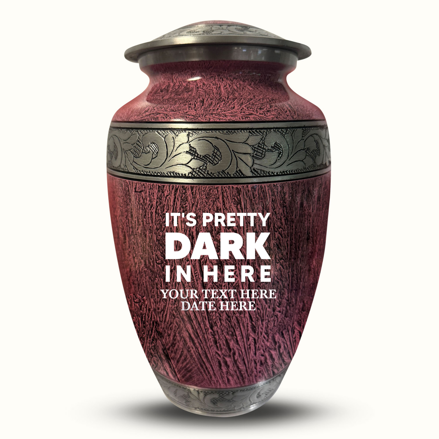 Custom Large Cremation Urn for Human Ashes - Elevate Collection - Just Funny Design - Distressed Finish - 200 Cubic Inch
