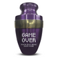 Personalized Adult Cremation Urn with Custom Engraved Name, Date and Funny Gaming Design Metal Aluminum Vessel for Ashes and Remains | Elite Collection with Gold Inlay | 200 Cubic Inch