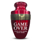 Personalized Adult Cremation Urn with Custom Engraved Name, Date and Funny Gaming Design Metal Aluminum Vessel for Ashes and Remains | Elite Collection with Gold Inlay | 200 Cubic Inch