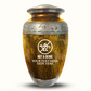 Custom Large Cremation Urn for Human Ashes - Elevate Collection - Funny TV Design - Distressed Finish - 200 Cubic Inch
