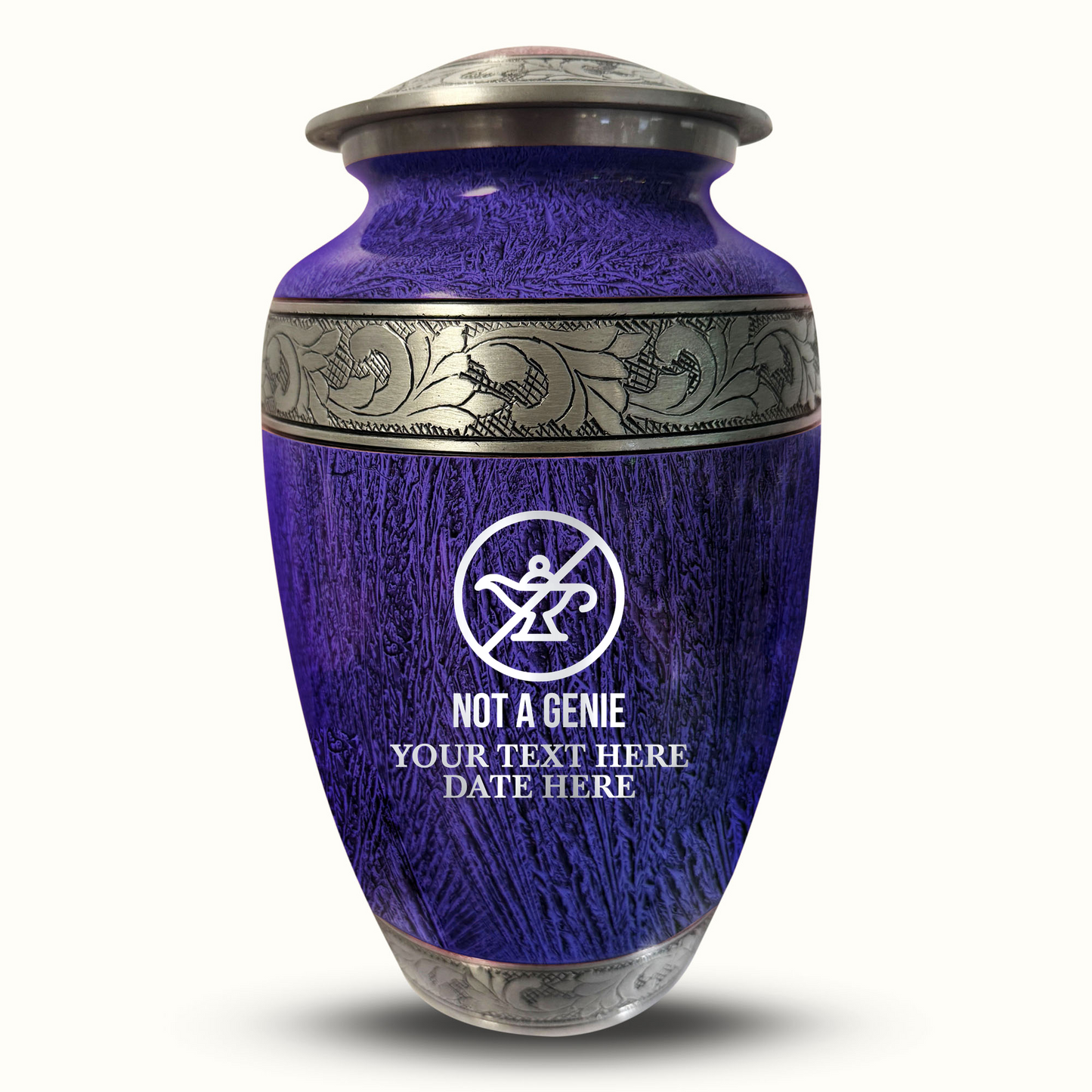Custom Large Cremation Urn for Human Ashes - Elevate Collection - Funny TV Design - Distressed Finish - 200 Cubic Inch