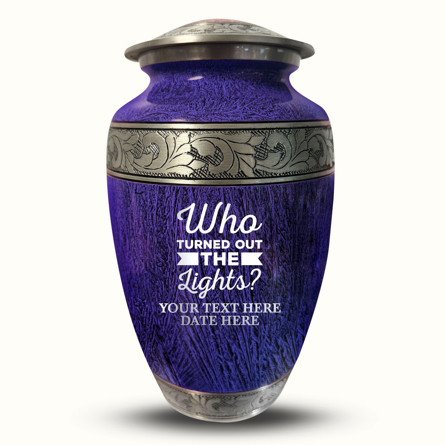 Custom Large Cremation Urn for Human Ashes - Elevate Collection - Just Funny Design - Distressed Finish - 200 Cubic Inch