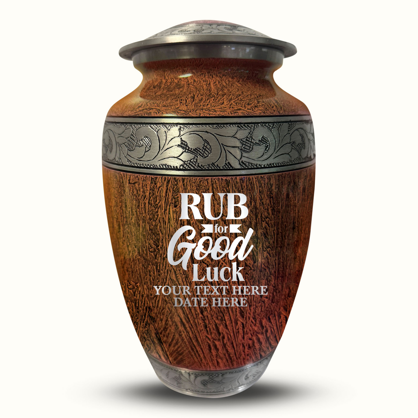 Custom Large Cremation Urn for Human Ashes - Elevate Collection - Just Funny Design - Distressed Finish - 200 Cubic Inch