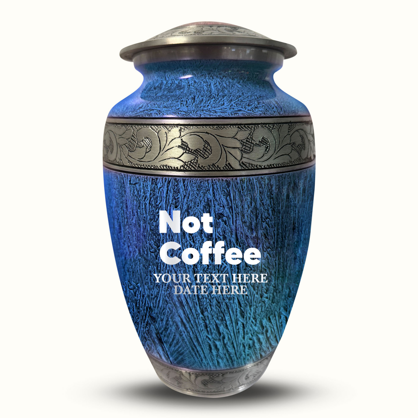 Custom Large Cremation Urn for Human Ashes - Elevate Collection - Just Funny Design - Distressed Finish - 200 Cubic Inch