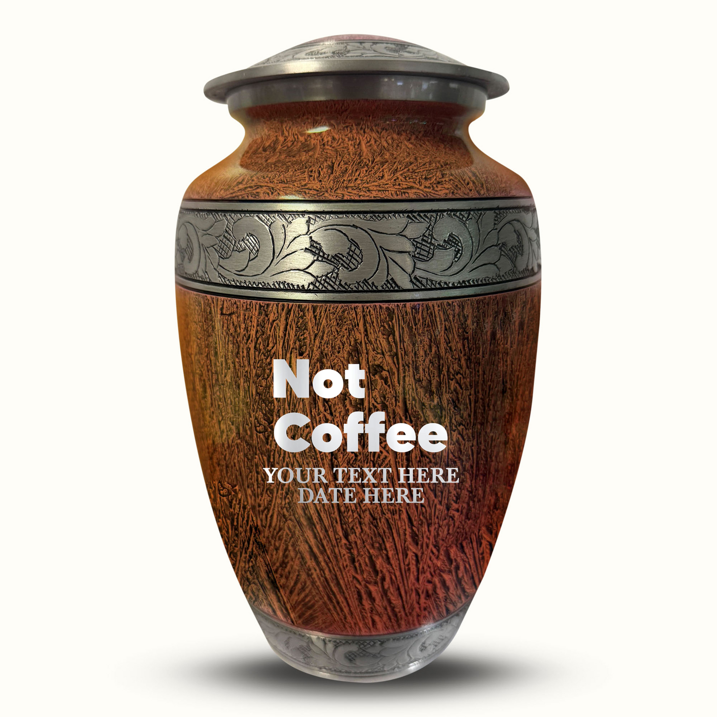 Custom Large Cremation Urn for Human Ashes - Elevate Collection - Just Funny Design - Distressed Finish - 200 Cubic Inch