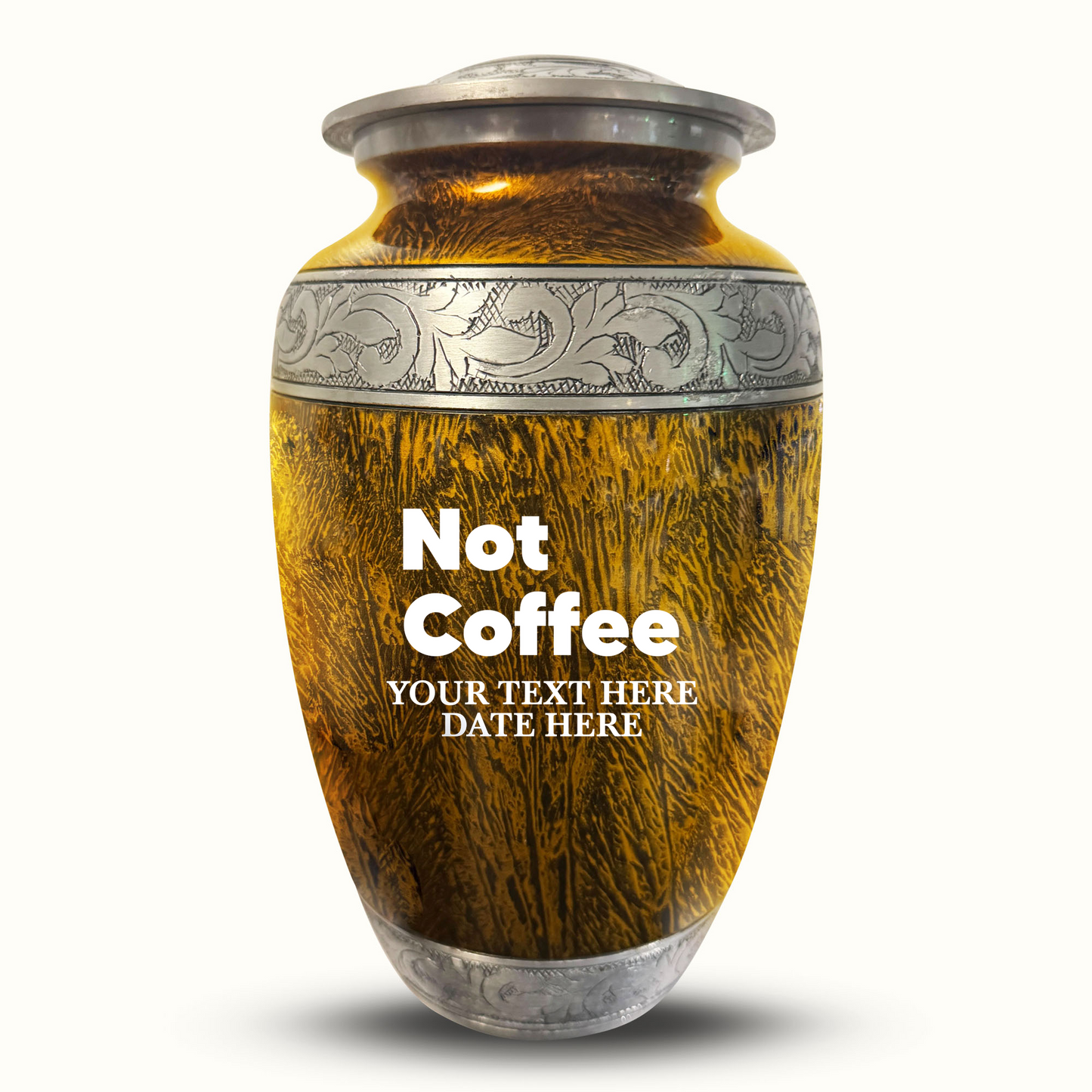 Custom Large Cremation Urn for Human Ashes - Elevate Collection - Just Funny Design - Distressed Finish - 200 Cubic Inch