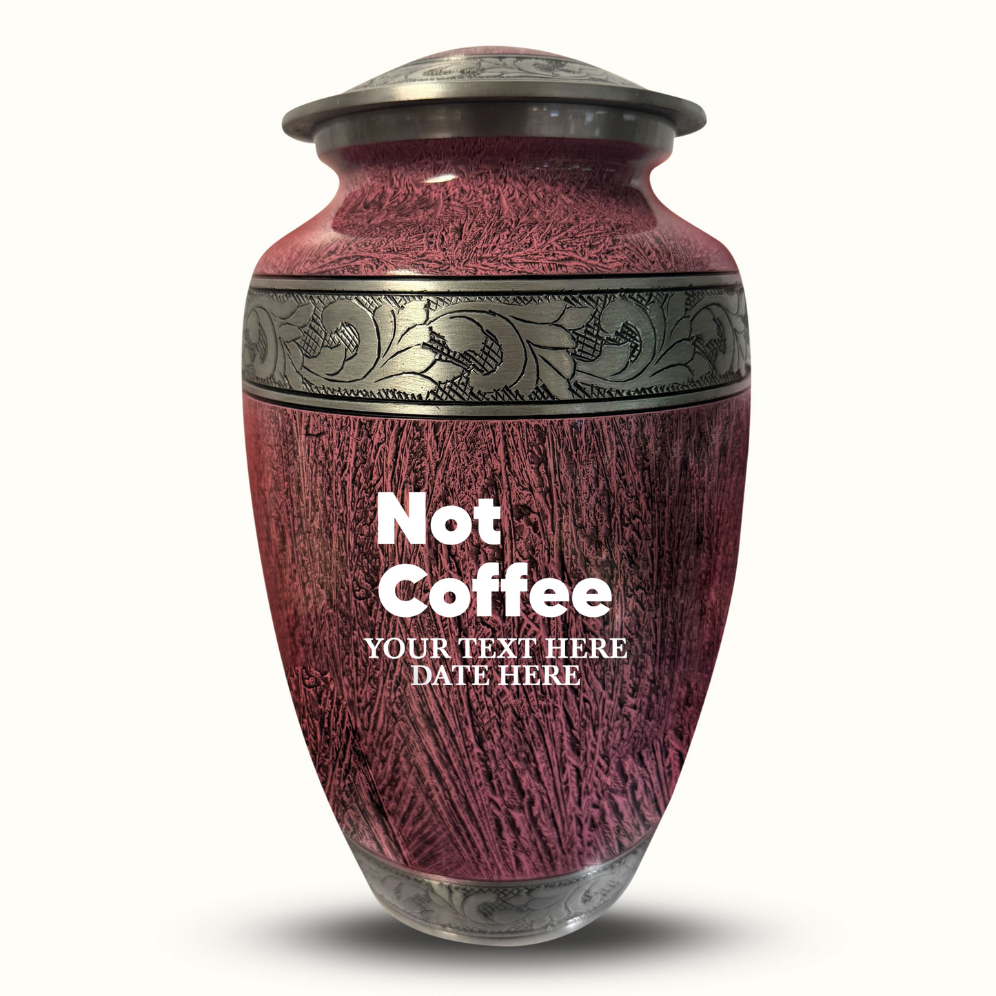 Custom Large Cremation Urn for Human Ashes - Elevate Collection - Just Funny Design - Distressed Finish - 200 Cubic Inch