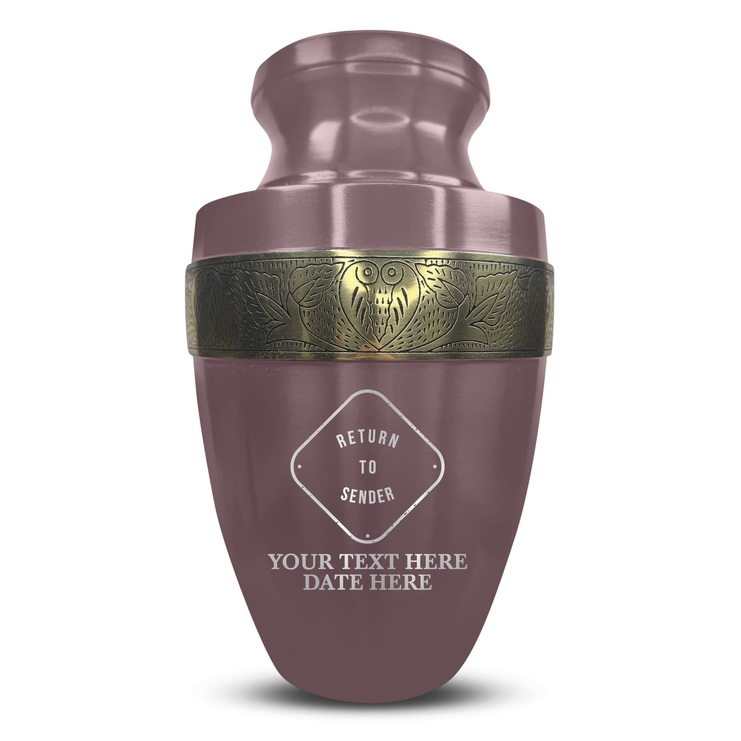 Personalized Adult Cremation Urn with Custom Engraved Name, Date and Funny Office Design Metal Aluminum Vessel for Ashes and Remains | Elite Collection with Gold Inlay | 200 Cubic Inch