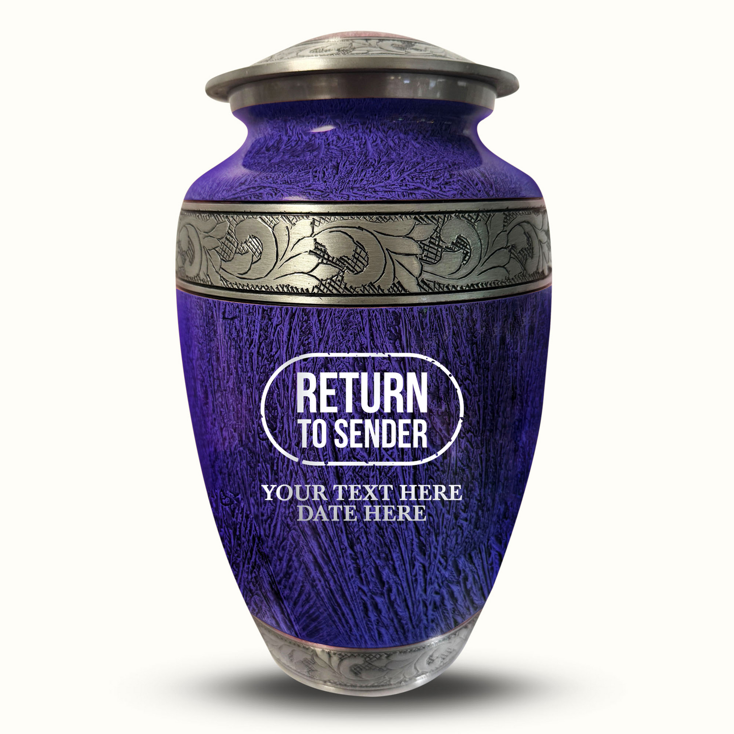Custom Large Cremation Urn for Human Ashes - Elevate Collection - Funny Office Design - Distressed Finish - 200 Cubic Inch