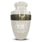 Personalized Adult Cremation Urn with Custom Engraved Name, Date and Funny Office Design Metal Aluminum Vessel for Ashes and Remains | Elite Collection with Gold Inlay | 200 Cubic Inch