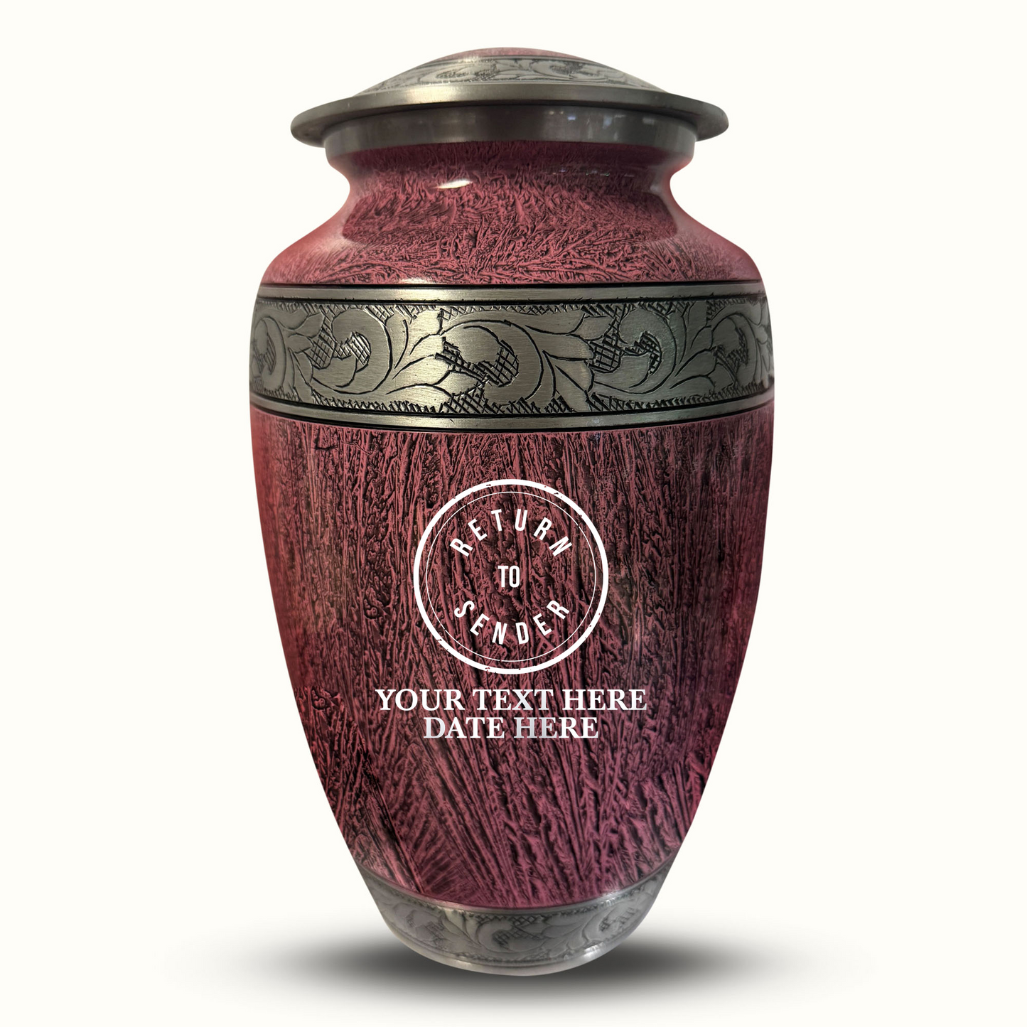 Custom Large Cremation Urn for Human Ashes - Elevate Collection - Funny Office Design - Distressed Finish - 200 Cubic Inch