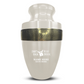 Personalized Adult Cremation Urn with Custom Engraved Name, Date and Funny TV Entertainment Design Metal Aluminum Vessel for Ashes and Remains | Elite Collection with Gold Inlay | 200 Cubic Inch
