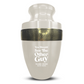 Personalized Adult Cremation Urn with Custom Engraved Name, Date and Dark Humor Design Metal Aluminum Vessel for Ashes and Remains | Elite Collection with Gold Inlay | 200 Cubic Inch