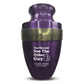 Personalized Adult Cremation Urn with Custom Engraved Name, Date and Dark Humor Design Metal Aluminum Vessel for Ashes and Remains | Elite Collection with Gold Inlay | 200 Cubic Inch