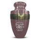 Personalized Adult Cremation Urn with Custom Engraved Name, Date and Dark Humor Design Metal Aluminum Vessel for Ashes and Remains | Elite Collection with Gold Inlay | 200 Cubic Inch
