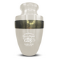 Personalized Adult Cremation Urn with Custom Engraved Name, Date and Dark Humor Design Metal Aluminum Vessel for Ashes and Remains | Elite Collection with Gold Inlay | 200 Cubic Inch