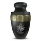 Personalized Adult Cremation Urn with Custom Engraved Name, Date and Dark Humor Design Metal Aluminum Vessel for Ashes and Remains | Elite Collection with Gold Inlay | 200 Cubic Inch