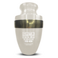 Personalized Adult Cremation Urn with Custom Engraved Name, Date and Funny Gaming Design Metal Aluminum Vessel for Ashes and Remains | Elite Collection with Gold Inlay | 200 Cubic Inch