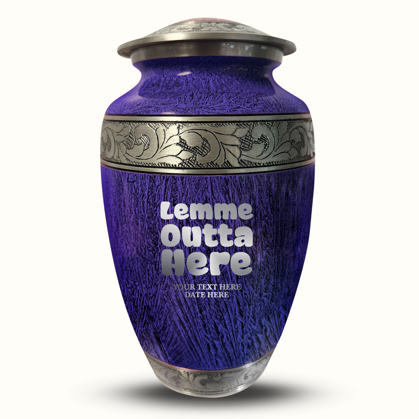 Custom Large Cremation Urn for Human Ashes - Elevate Collection - Just Funny Design - Distressed Finish - 200 Cubic Inch