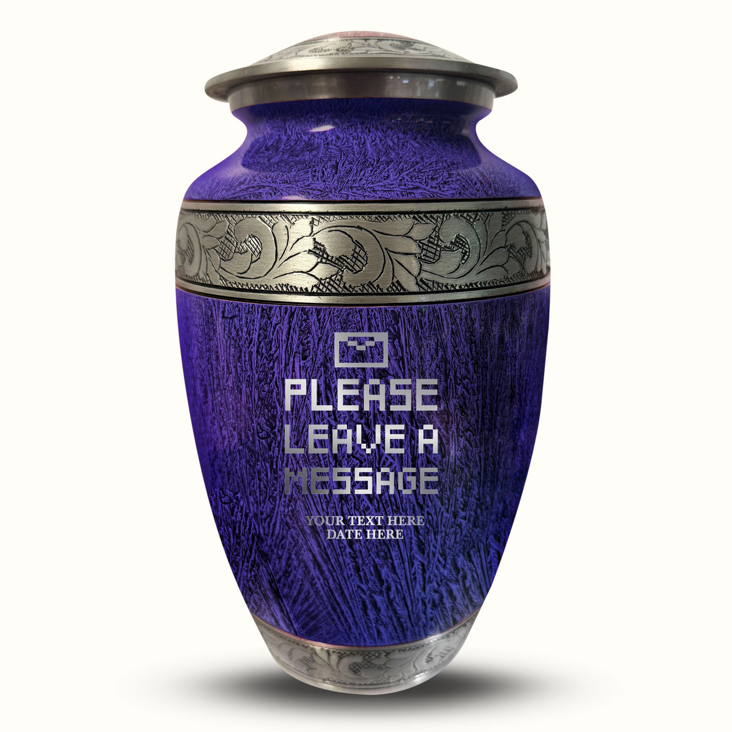 Custom Large Cremation Urn for Human Ashes - Elevate Collection - Funny Office Design - Distressed Finish - 200 Cubic Inch