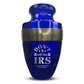 Personalized Adult Cremation Urn with Custom Engraved Name, Date and Funny Office Design Metal Aluminum Vessel for Ashes and Remains | Elite Collection with Gold Inlay | 200 Cubic Inch