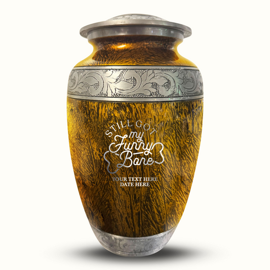 Custom Large Cremation Urn for Human Ashes - Elevate Collection - Simple Humor Design - Distressed Finish - 200 Cubic Inch