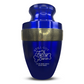 Personalized Adult Cremation Urn with Custom Engraved Name, Date and Simple Humor Design Metal Aluminum Vessel for Ashes and Remains | Elite Collection with Gold Inlay | 200 Cubic Inch