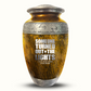 Custom Large Cremation Urn for Human Ashes - Elevate Collection - Simple Humor Design - Distressed Finish - 200 Cubic Inch